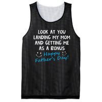 Funny Look At You Landing My Mom Getting Me As A Bonus Dad Mesh Reversible Basketball Jersey Tank