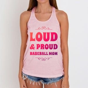 Funny Loud And Proud Baseball Moms Sports Mom Mother Humor Gift Women's Knotted Racerback Tank