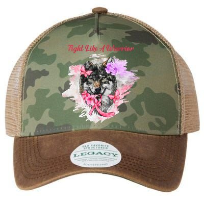 Fight Like A Warrior Wolf Pink Ribbon Breast Cancer Legacy Tie Dye Trucker Hat
