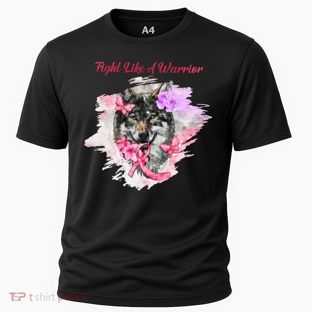 Fight Like A Warrior Wolf Pink Ribbon Breast Cancer Performance Shirt