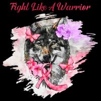 Fight Like A Warrior Wolf Pink Ribbon Breast Cancer Baby Bodysuit