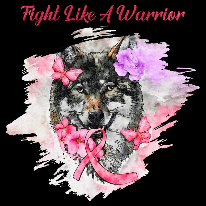 Fight Like A Warrior Wolf Pink Ribbon Breast Cancer Baby Bodysuit