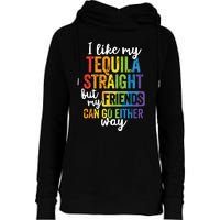 Funny Lgbt Ally Gift Tequila Straight Friends Go Either Way Womens Funnel Neck Pullover Hood