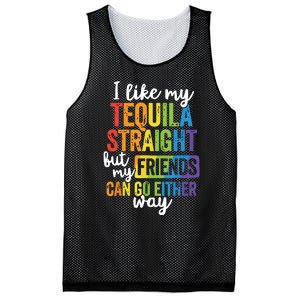 Funny Lgbt Ally Gift Tequila Straight Friends Go Either Way Mesh Reversible Basketball Jersey Tank