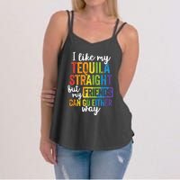 Funny Lgbt Ally Gift Tequila Straight Friends Go Either Way Women's Strappy Tank