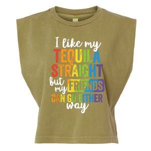 Funny Lgbt Ally Gift Tequila Straight Friends Go Either Way Garment-Dyed Women's Muscle Tee