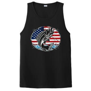 Fishing Lovers + American Flag  PosiCharge Competitor Tank