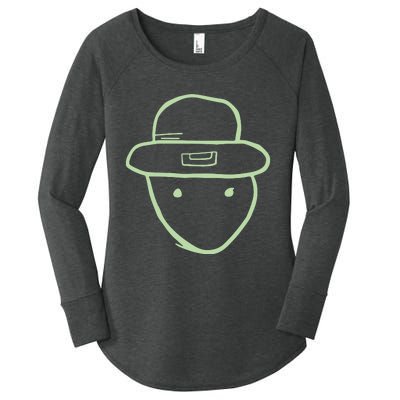 Funny Leprechaun Amateur Sketch Meme St Patricks Day 2024 Women's Perfect Tri Tunic Long Sleeve Shirt