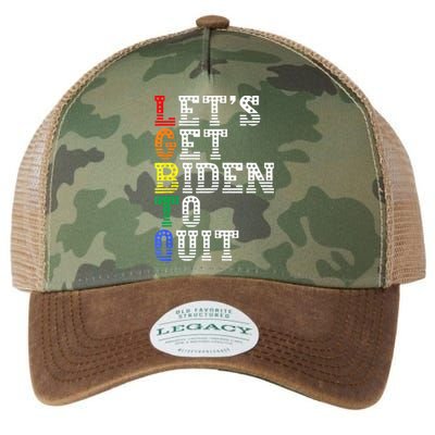 Funny LGBTQ Anti Biden Let's Get Biden To Quite Legacy Tie Dye Trucker Hat