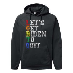 Funny LGBTQ Anti Biden Let's Get Biden To Quite Performance Fleece Hoodie