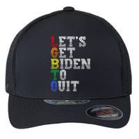 Funny LGBTQ Anti Biden Let's Get Biden To Quite Flexfit Unipanel Trucker Cap