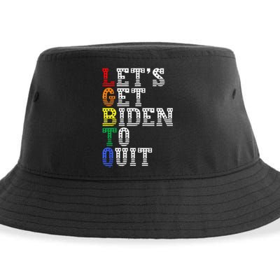 Funny LGBTQ Anti Biden Let's Get Biden To Quite Sustainable Bucket Hat