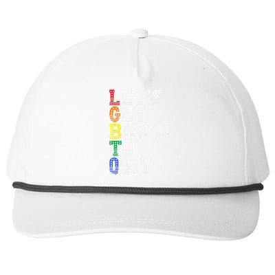 Funny LGBTQ Anti Biden Let's Get Biden To Quite Snapback Five-Panel Rope Hat