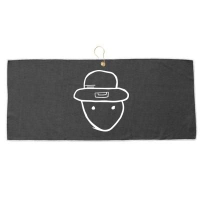 Funny Leprechaun Amateur Sketch Meme St Patricks Day 2024 Large Microfiber Waffle Golf Towel