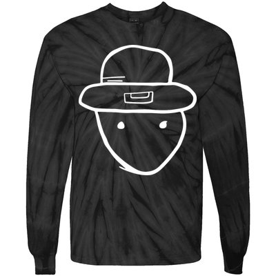 Funny Leprechaun Amateur Sketch Meme St Patricks Day 2024 Tie-Dye Long Sleeve Shirt