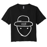 Funny Leprechaun Amateur Sketch Meme St Patricks Day 2024 Women's Crop Top Tee