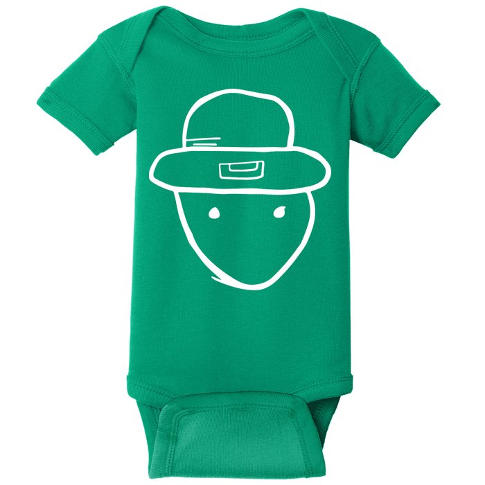 Funny Leprechaun Amateur Sketch Meme St Patricks Day 2024 Baby Bodysuit