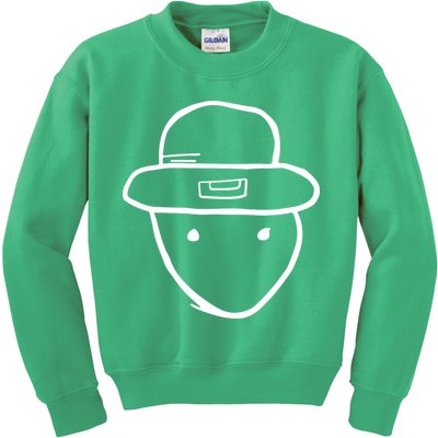 Funny Leprechaun Amateur Sketch Meme St Patricks Day 2024 Kids Sweatshirt