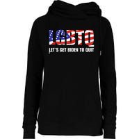 Funny LGBTQ Anti Biden Lets Get Biden To Quite Womens Funnel Neck Pullover Hood