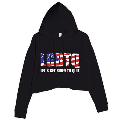 Funny LGBTQ Anti Biden Lets Get Biden To Quite Crop Fleece Hoodie