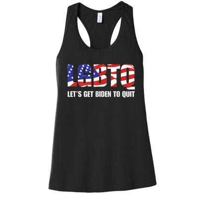 Funny LGBTQ Anti Biden Lets Get Biden To Quite Women's Racerback Tank