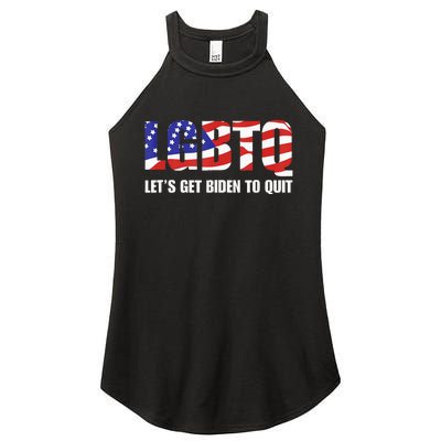 Funny LGBTQ Anti Biden Lets Get Biden To Quite Women’s Perfect Tri Rocker Tank