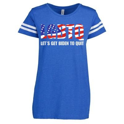 Funny LGBTQ Anti Biden Lets Get Biden To Quite Enza Ladies Jersey Football T-Shirt