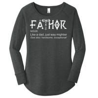 Fathor Like A Dad Just Way Mightier Father's Day Viking Women's Perfect Tri Tunic Long Sleeve Shirt