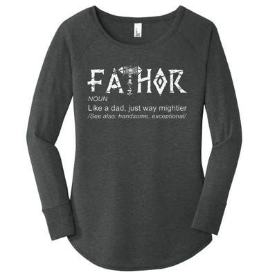 Fathor Like A Dad Just Way Mightier Father's Day Viking Women's Perfect Tri Tunic Long Sleeve Shirt