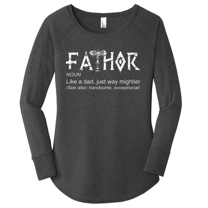 Fathor Like A Dad Just Way Mightier Father's Day Viking Women's Perfect Tri Tunic Long Sleeve Shirt