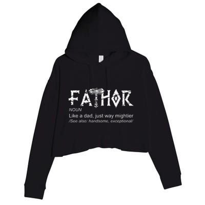 Fathor Like A Dad Just Way Mightier Father's Day Viking Crop Fleece Hoodie