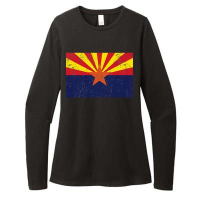 Flag of Arizona Vintage Womens CVC Long Sleeve Shirt