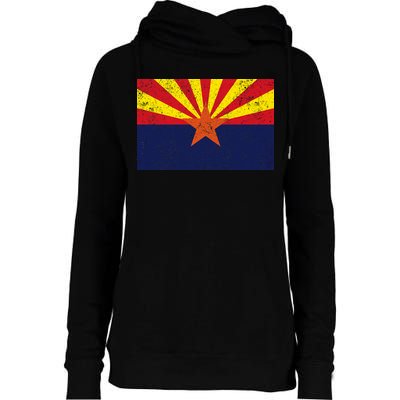 Flag of Arizona Vintage Womens Funnel Neck Pullover Hood