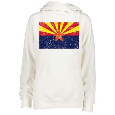 Flag of Arizona Vintage Womens Funnel Neck Pullover Hood