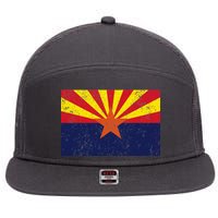 Flag of Arizona Vintage 7 Panel Mesh Trucker Snapback Hat