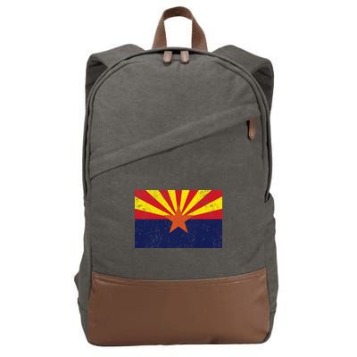 Flag of Arizona Vintage Cotton Canvas Backpack