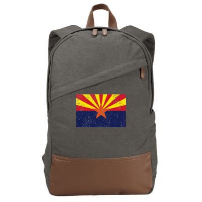 Flag of Arizona Vintage Cotton Canvas Backpack