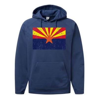 Flag of Arizona Vintage Performance Fleece Hoodie