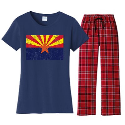 Flag of Arizona Vintage Women's Flannel Pajama Set