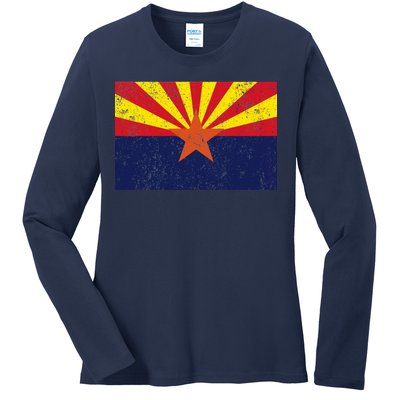 Flag of Arizona Vintage Ladies Long Sleeve Shirt