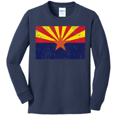 Flag of Arizona Vintage Kids Long Sleeve Shirt