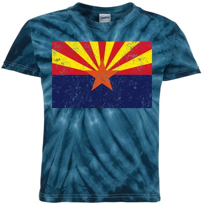 Flag of Arizona Vintage Kids Tie-Dye T-Shirt