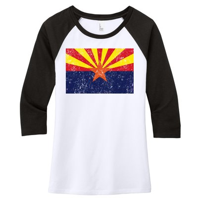 Flag of Arizona Vintage Women's Tri-Blend 3/4-Sleeve Raglan Shirt