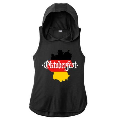 Flag of Oktoberfest Ladies PosiCharge Tri-Blend Wicking Draft Hoodie Tank