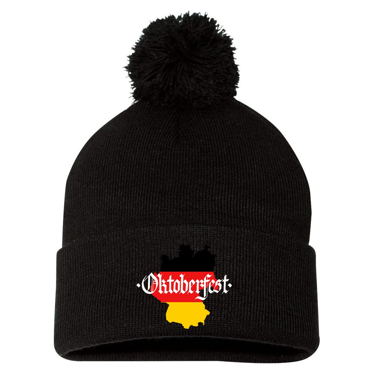 Flag of Oktoberfest Pom Pom 12in Knit Beanie