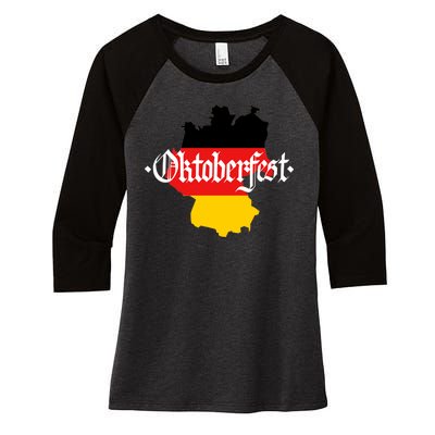 Flag of Oktoberfest Women's Tri-Blend 3/4-Sleeve Raglan Shirt