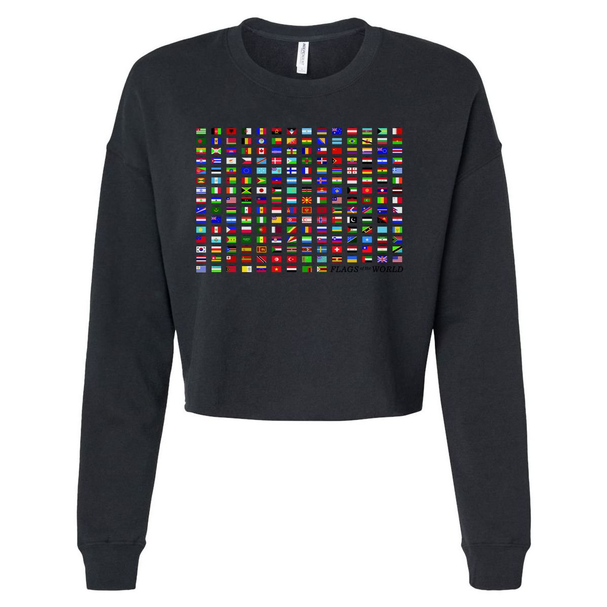 Flags of the World Cropped Pullover Crew