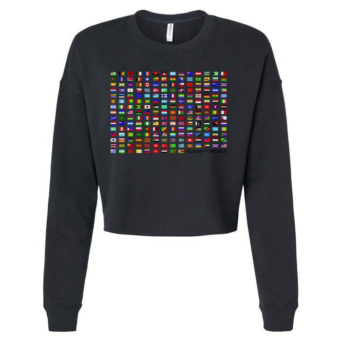 Flags of the World Cropped Pullover Crew