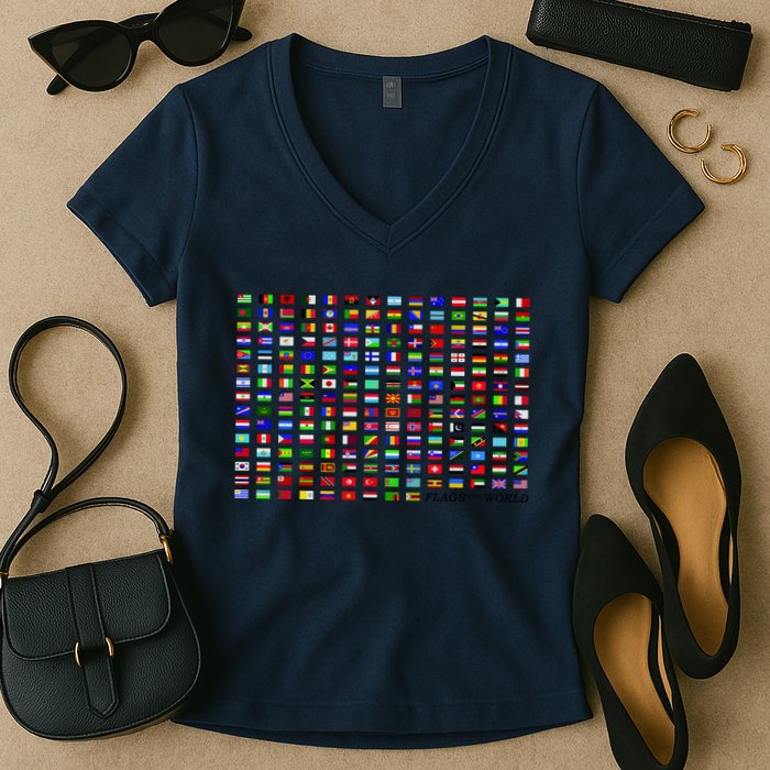 Flags of the World Women's V-Neck T-Shirt