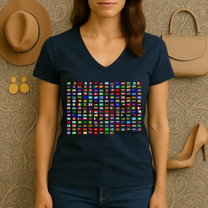 Flags of the World Women's V-Neck T-Shirt